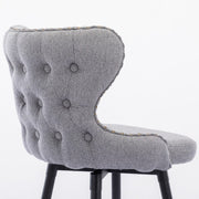 Caspian Fabric Swivel Bar Stool Set of 2 – Dark Grey