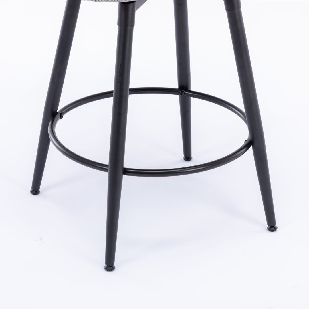 Caspian Fabric Swivel Bar Stool Set of 2 – Dark Grey