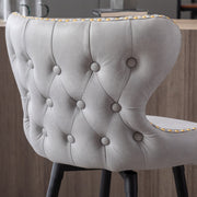 Carson Fabric Swivel Bar Stool Set of 2 – Light Grey