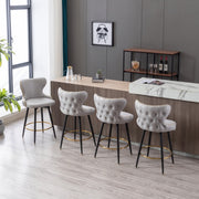 Carson Fabric Swivel Bar Stool Set of 2 – Light Grey