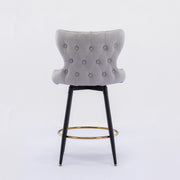 Carson Fabric Swivel Bar Stool Set of 2 – Light Grey