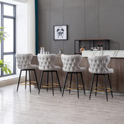 Carson Fabric Swivel Bar Stool Set of 2 – Light Grey