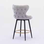 Carson Fabric Swivel Bar Stool Set of 2 – Light Grey