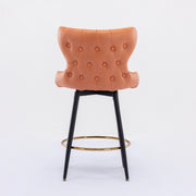 Celeste Fabric Swivel Bar Stool Set of 2 – Orange