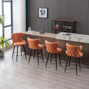 Celeste Fabric Swivel Bar Stool Set of 2 – Orange