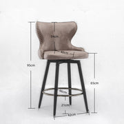 Celeste Fabric Swivel Bar Stool Set of 2 – Orange