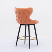 Celeste Fabric Swivel Bar Stool Set of 2 – Orange