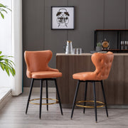 Celeste Fabric Swivel Bar Stool Set of 2 – Orange