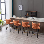 Celeste Fabric Swivel Bar Stool Set of 2 – Orange