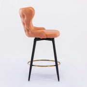 Celeste Fabric Swivel Bar Stool Set of 2 – Orange