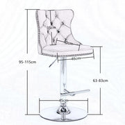 Calista Velvet Gas-Lift Swivel Bar Stool Set of 2 – Black