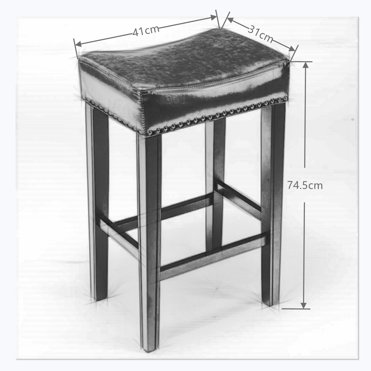 Cambridge Adjustable Backless Kitchen Bar Stool Set of 2 – Brown
