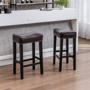 Cambridge Adjustable Backless Kitchen Bar Stool Set of 2 – Brown