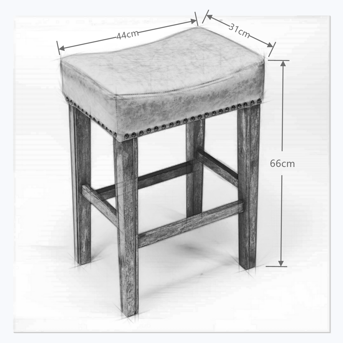 Cambridge Adjustable Backless Kitchen Bar Stool Set of 2 – Brown