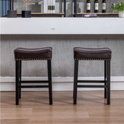 Cambridge Adjustable Backless Kitchen Bar Stool Set of 2 – Brown