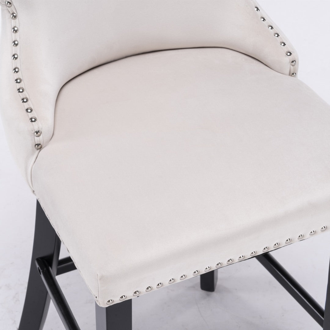 Each Velvet Bar Stool Set of 2 – Beige