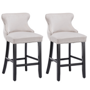 Each Velvet Bar Stool Set of 2 – Beige