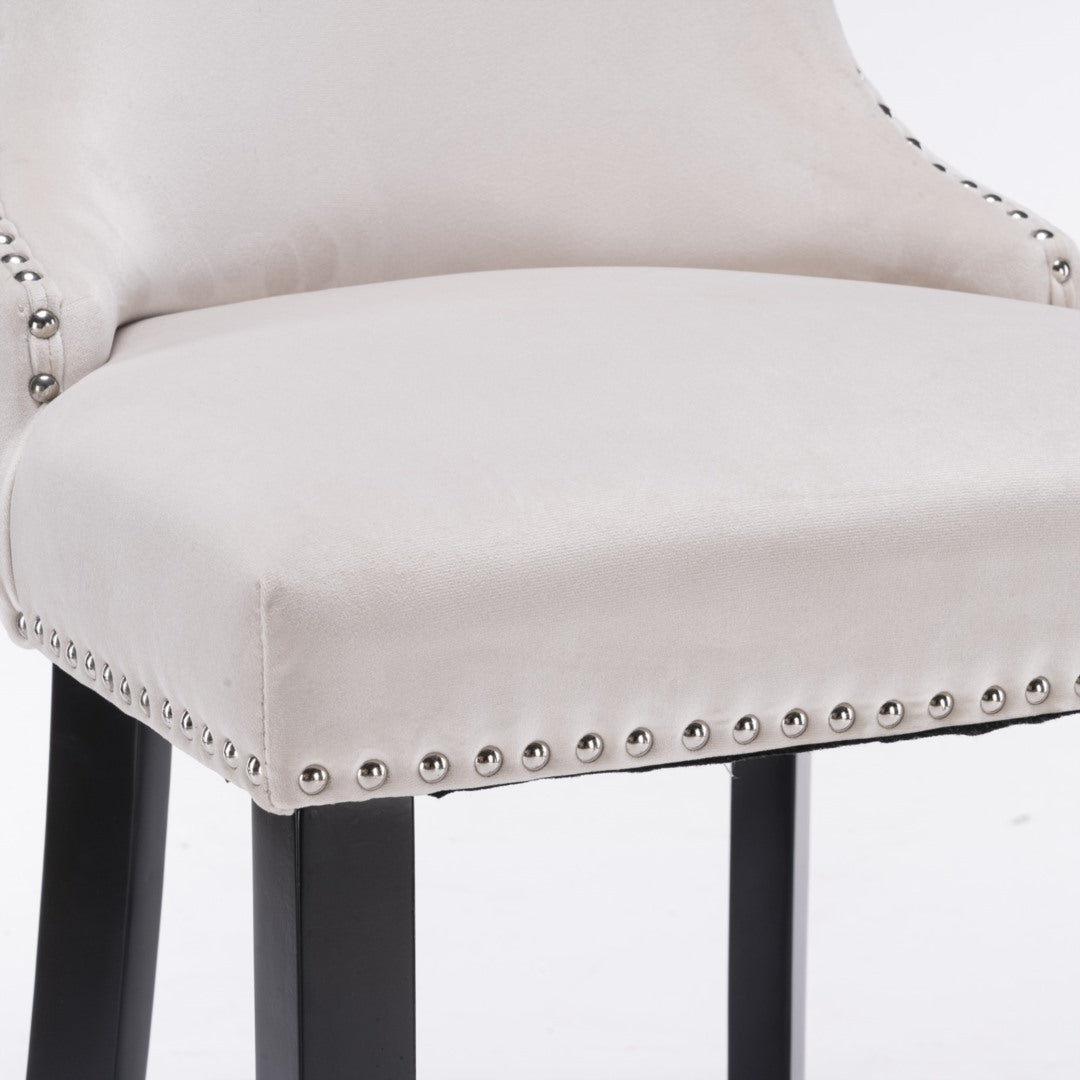 Each Velvet Bar Stool Set of 2 – Beige