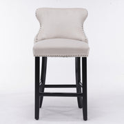 Each Velvet Bar Stool Set of 2 – Beige
