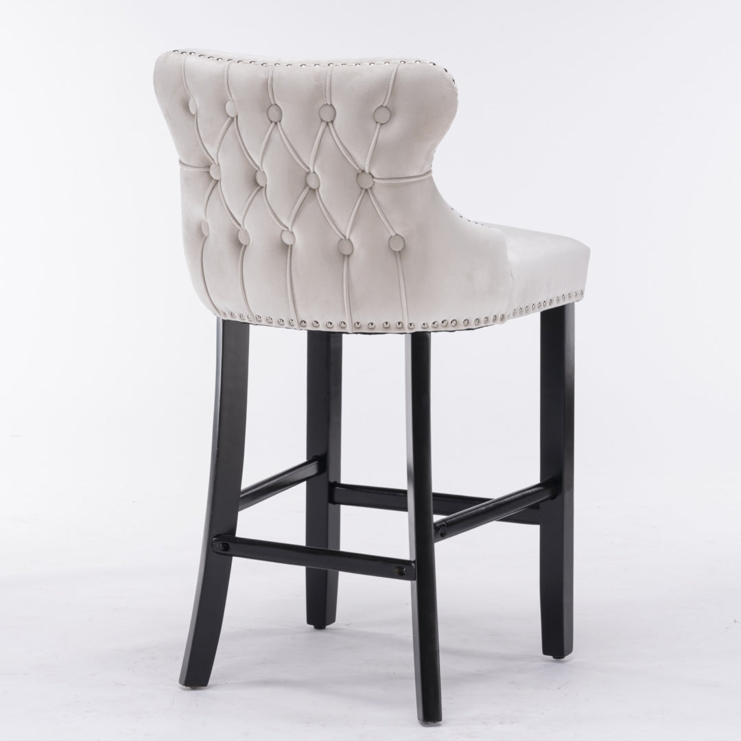 Each Velvet Bar Stool Set of 2 – Beige