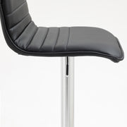 Versatile PU Leather Gas-Lift Swivel Bar Stool Set of 2 – Black