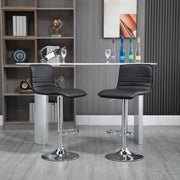 Versatile PU Leather Gas-Lift Swivel Bar Stool Set of 2 – Black