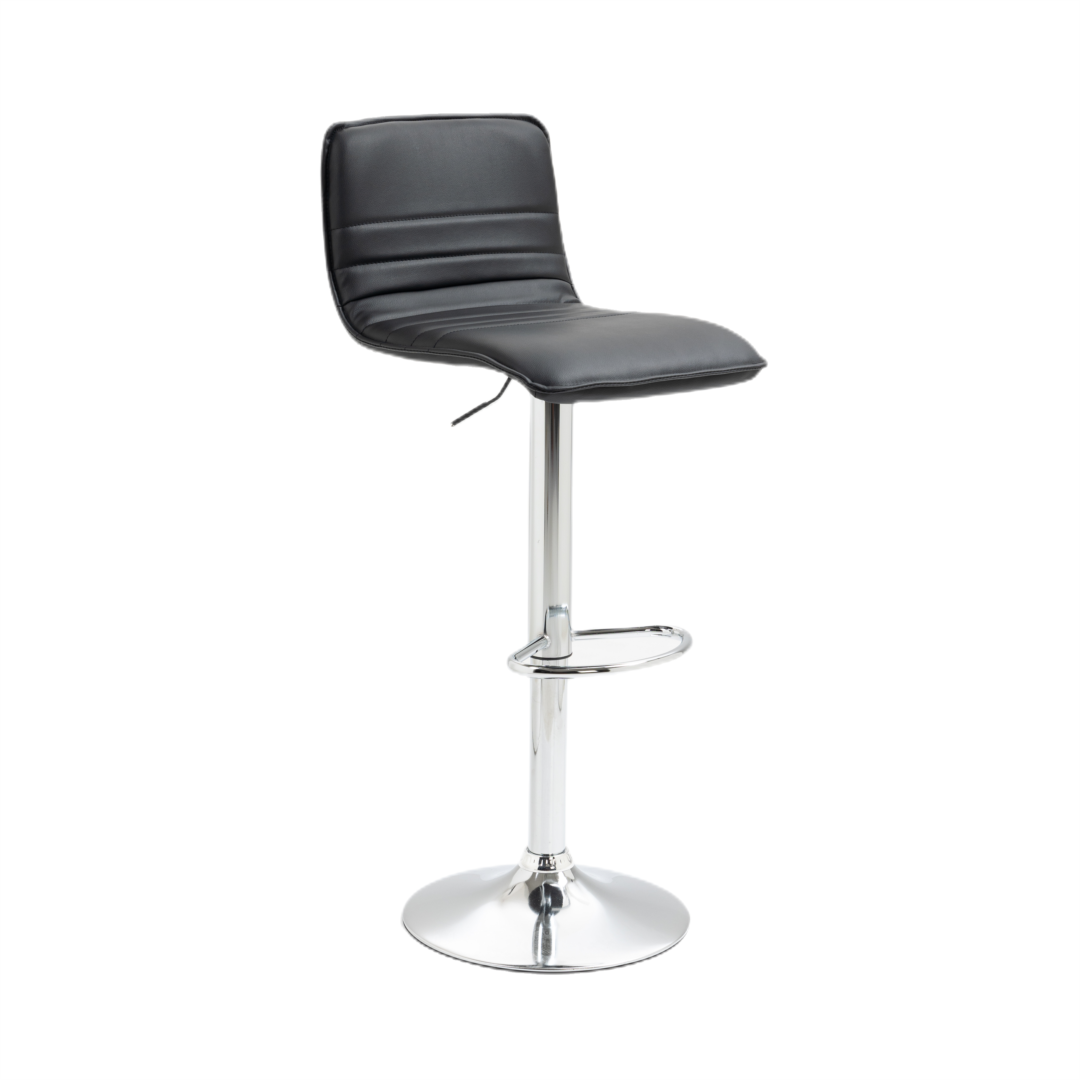 Versatile PU Leather Gas-Lift Swivel Bar Stool Set of 2 – Black