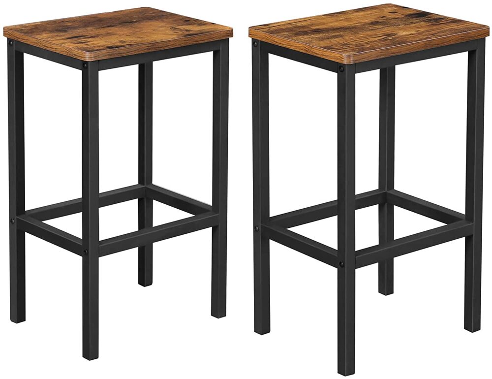 Albury Industrial Bar Stool Set of 2 – Brown