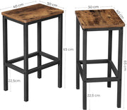 Albury Industrial Bar Stool Set of 2 – Brown