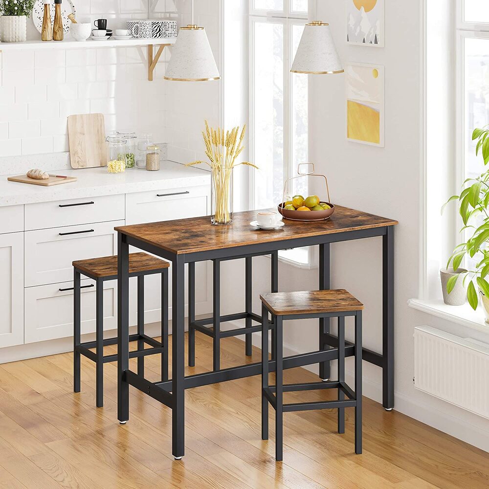 Albury Industrial Bar Stool Set of 2 – Brown