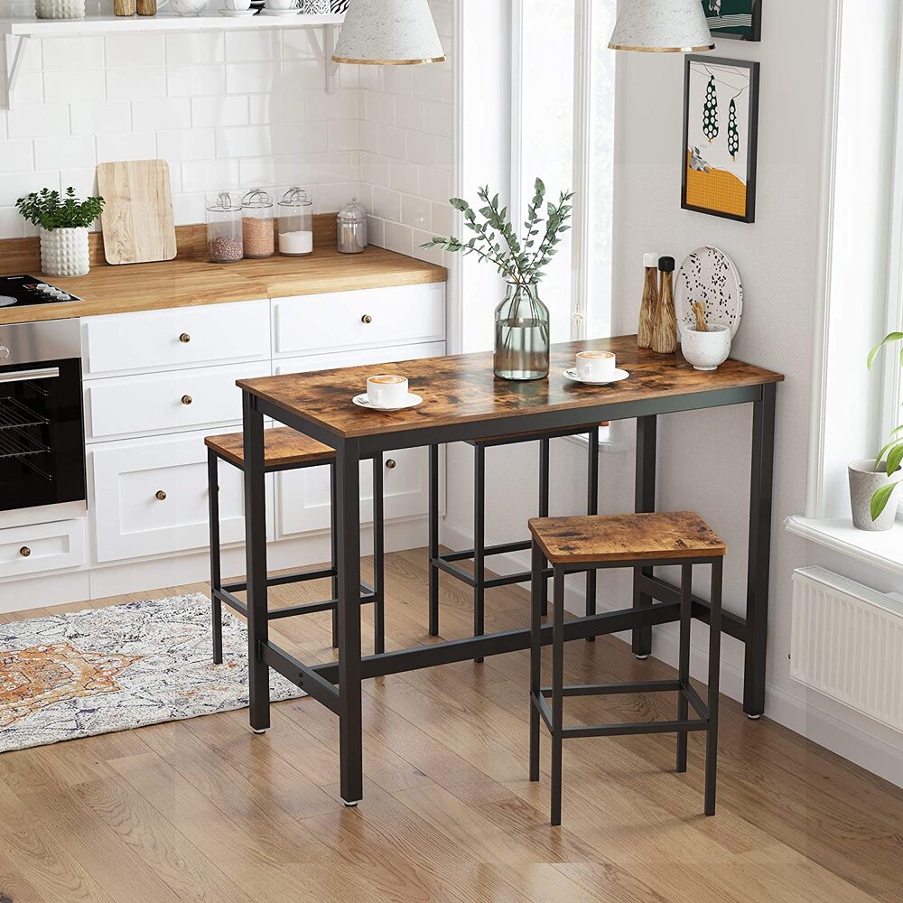 Albury Industrial Bar Stool Set of 2 – Brown