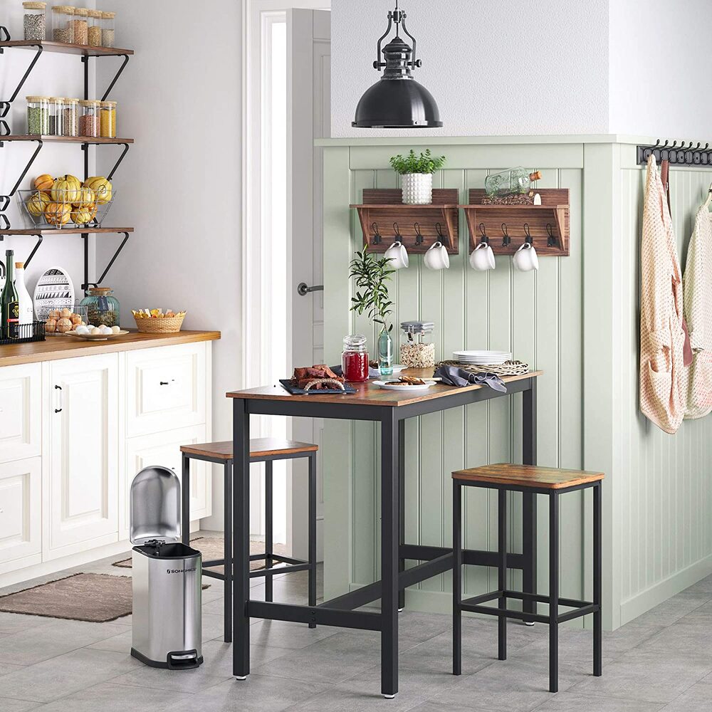Albury Industrial Bar Stool Set of 2 – Brown