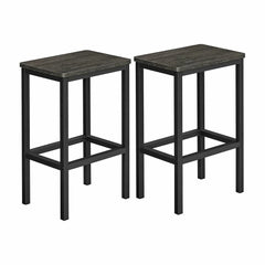 VASAGLE Bar Stools Set of 2 Bar Chairs Charcoal Gray LBC065B04