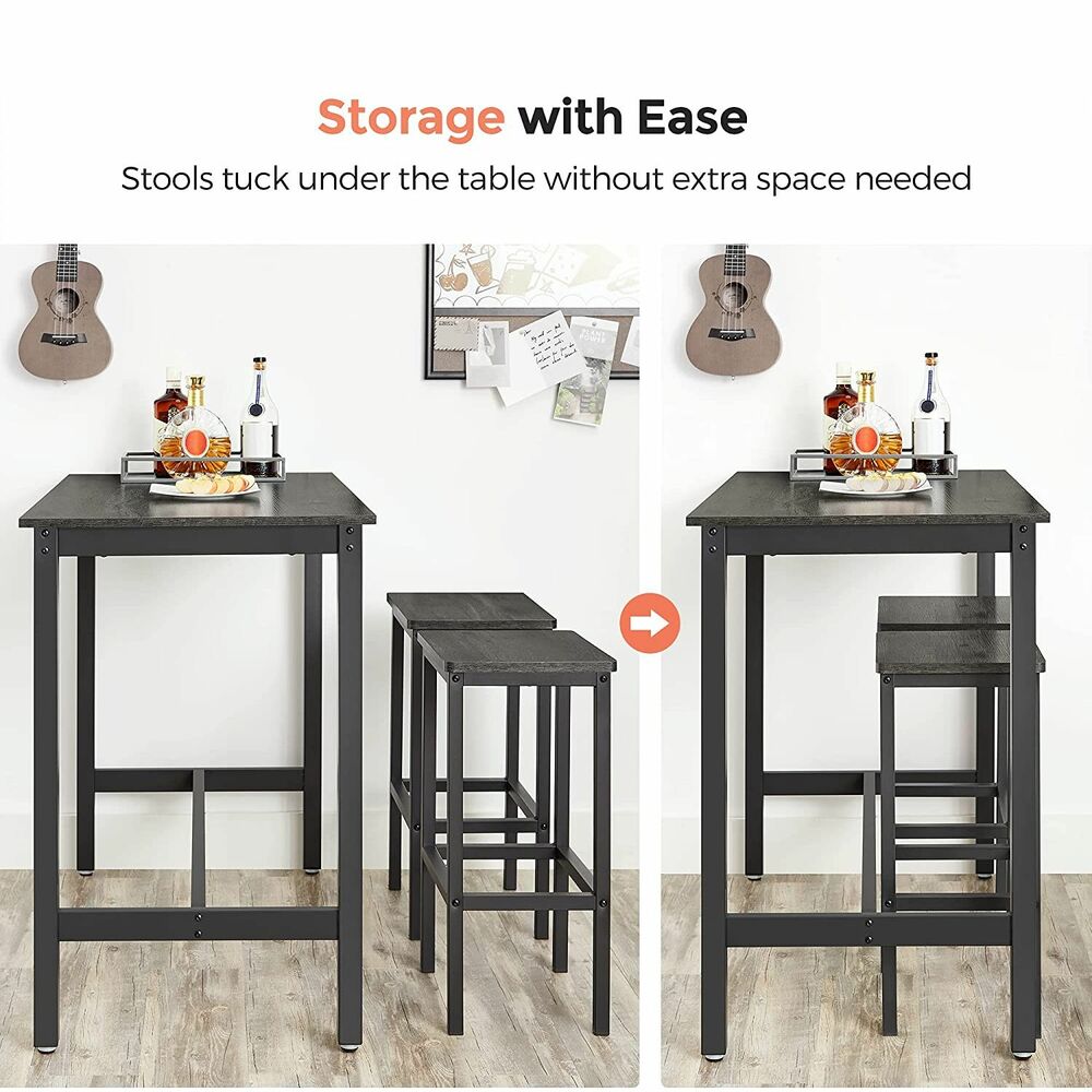 Briar Metal Bar Stool Set of 2 – Charcoal