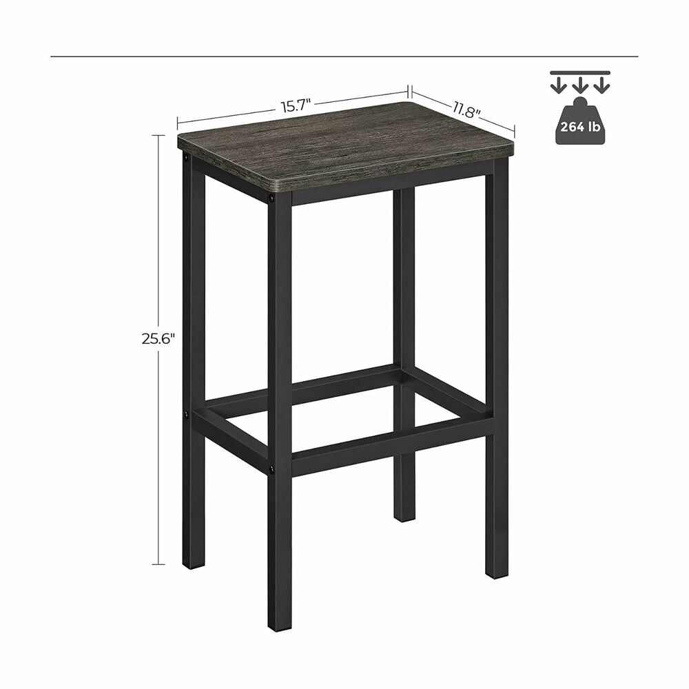 Briar Metal Bar Stool Set of 2 – Charcoal