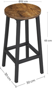 Voss Industrial Bar Stool Set of 2 – Brown
