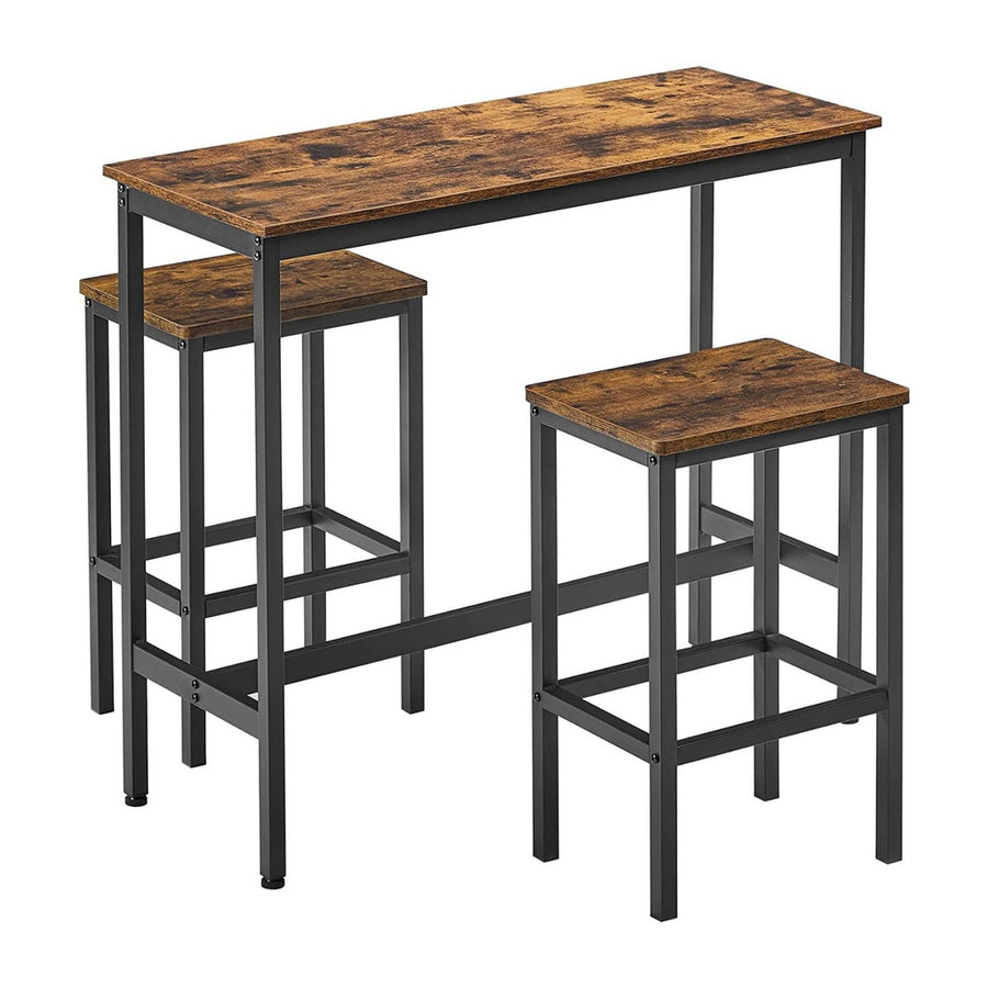 Benson Bar Table & Stool Set – Brown