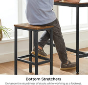 Benson Bar Table & Stool Set – Brown