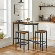 Benson Bar Table & Stool Set – Brown
