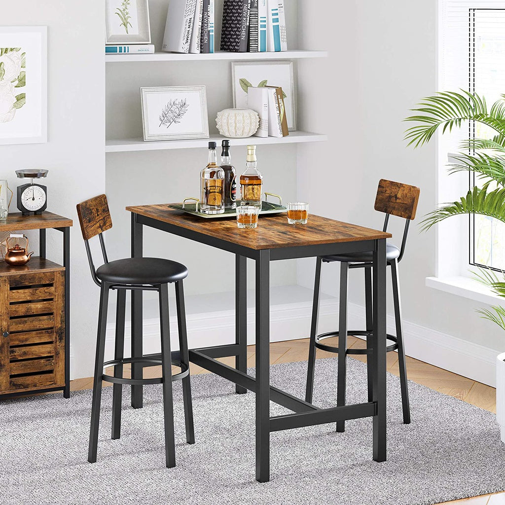 Carmel PU Leather Bar Stool Set of 2 – Brown