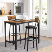Carmel PU Leather Bar Stool Set of 2 – Brown
