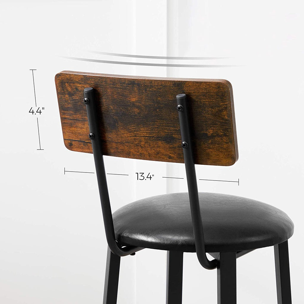 Carmel PU Leather Bar Stool Set of 2 – Brown