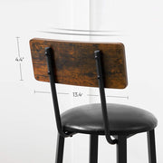 Carmel PU Leather Bar Stool Set of 2 – Brown
