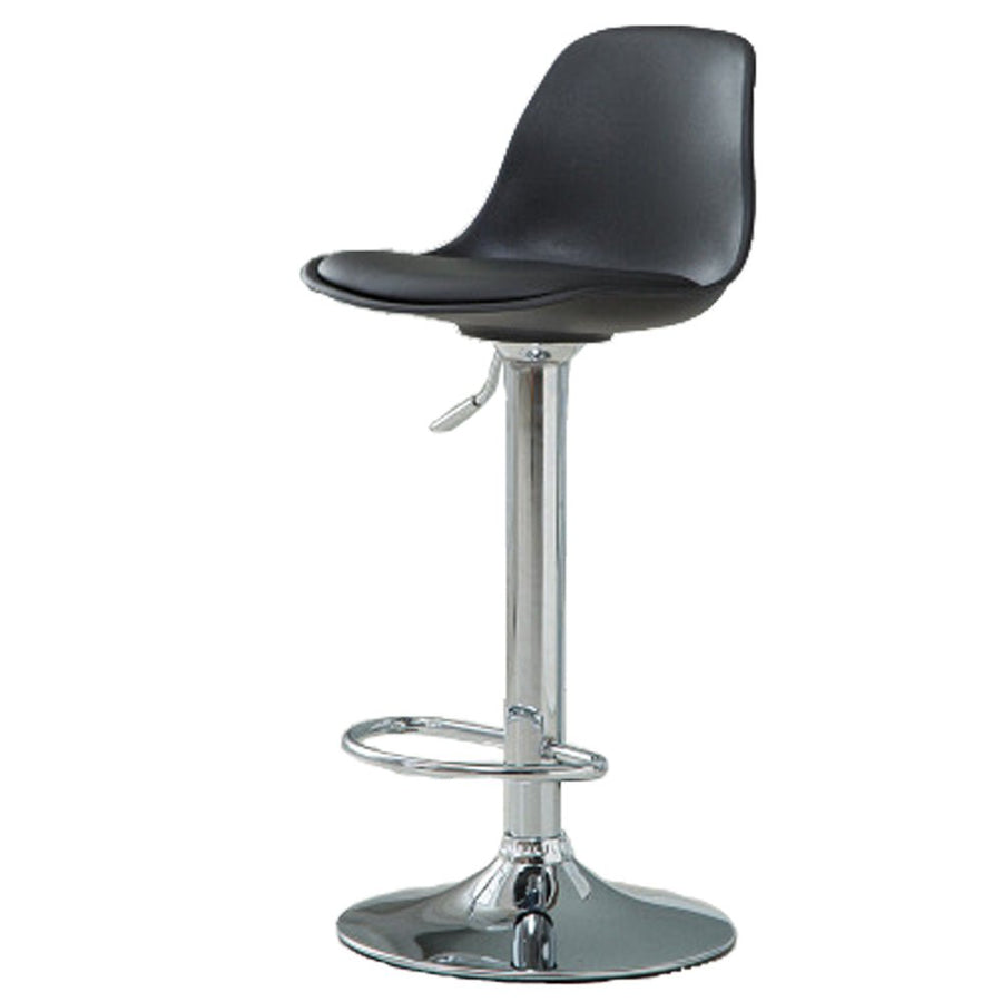 Clarion PU Leather Gas-Lift Swivel Kitchen Bar Stool – Black
