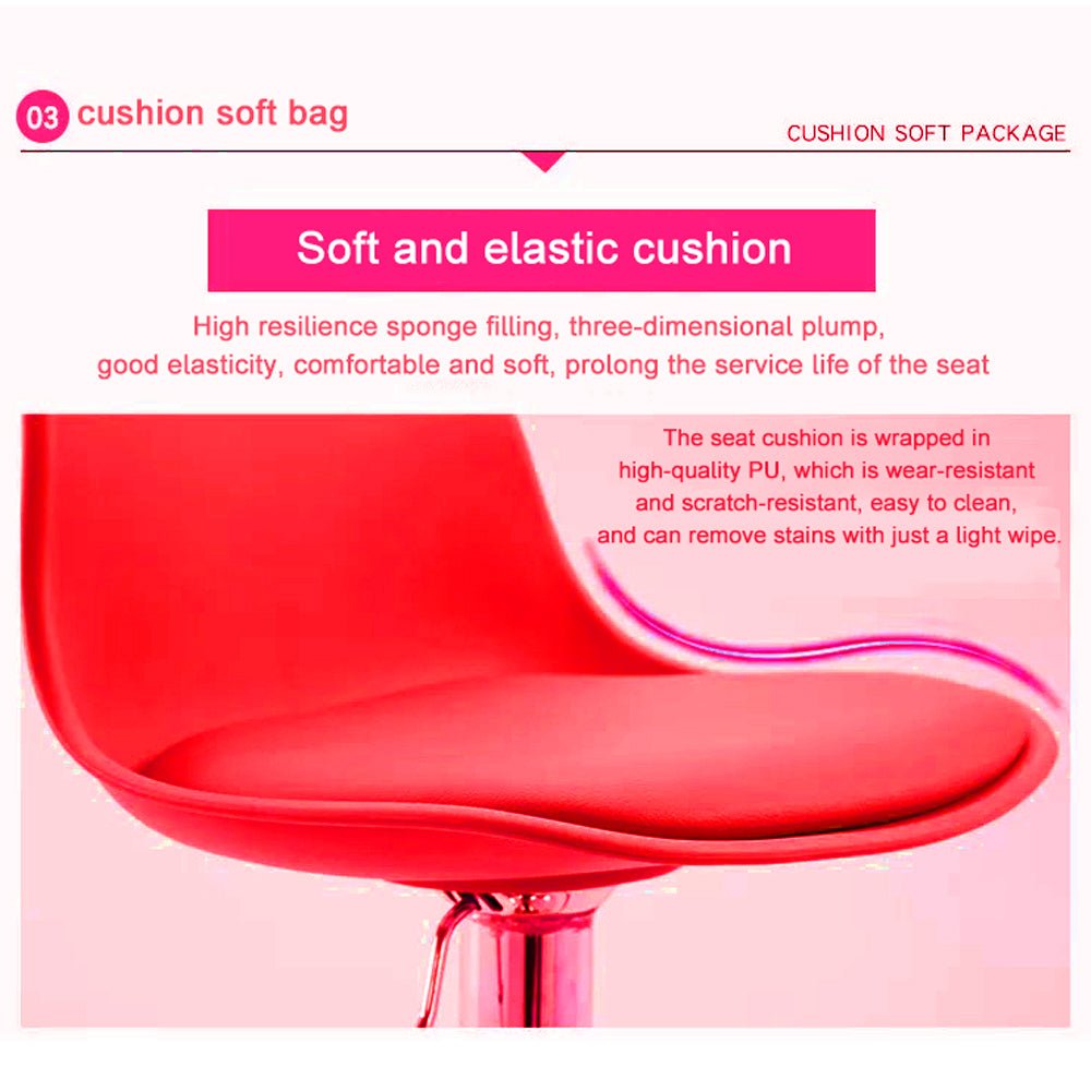 Clarion PU Leather Gas-Lift Swivel Kitchen Bar Stool – Red