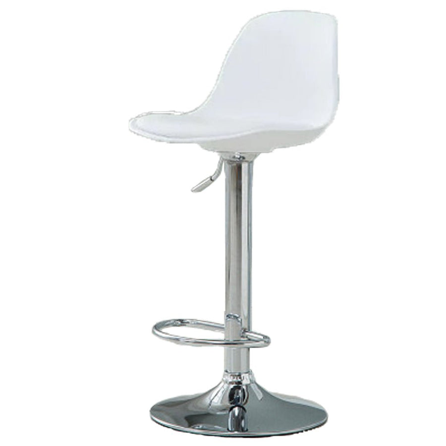 Clarion PU Leather Gas-Lift Swivel Kitchen Bar Stool – White