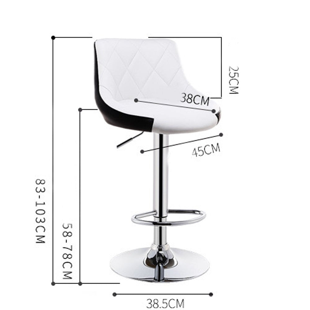 Sierra PU Leather Gas-Lift Swivel Kitchen Bar Stool – Black