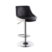 Sierra PU Leather Gas-Lift Swivel Kitchen Bar Stool – Black