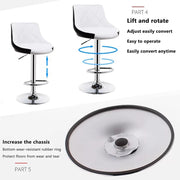 Sierra PU Leather Gas-Lift Swivel Kitchen Bar Stool – Black