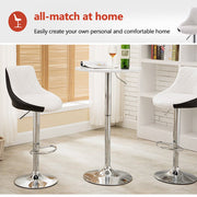 Sierra PU Leather Gas-Lift Swivel Kitchen Bar Stool – Black